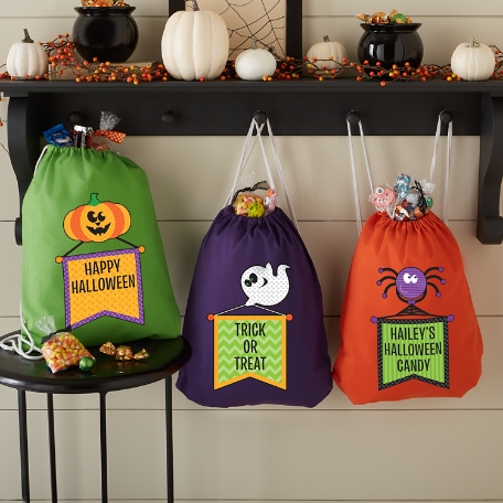 Haunted Halloween Drawstring Treat Sack