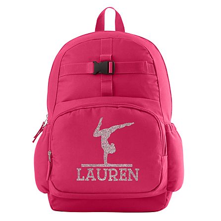 GYMNASTICS School Bag Girls Backpack Childrens Pink Rucksack Personalised KS157 