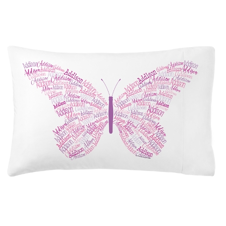 Name Art Plush Pillowcase - Butterfly