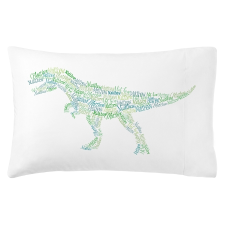 Name Art Plush Pillowcase - Dinosaur