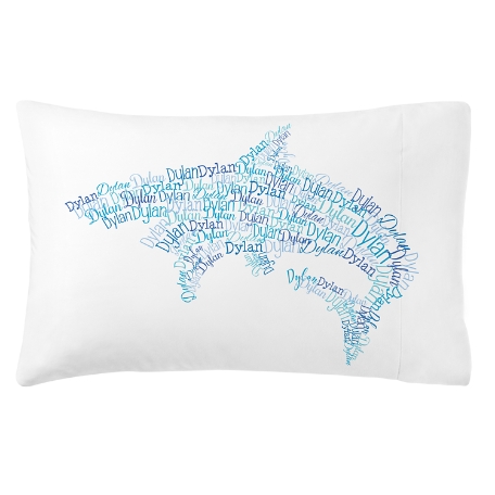 Name Art Plush Pillowcase - Shark