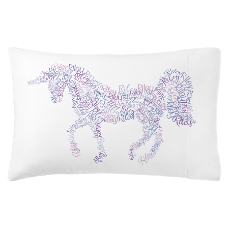 Name Art Plush Pillowcase - Unicorn