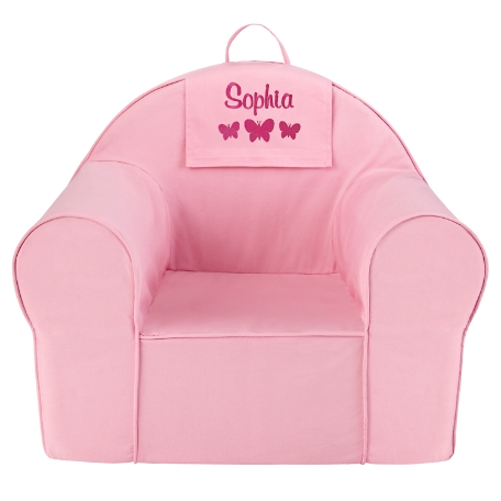 Embroidered Icon Take Along Chair Flap - Pink - Butterfly