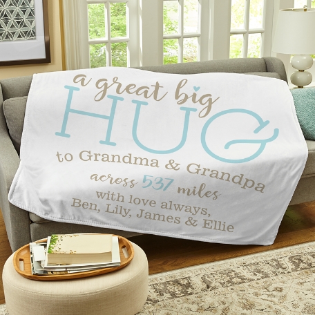 Hugs From Far Away Plush Blanket