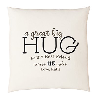Hugs From Far Away Throw Pillow - Charcoal