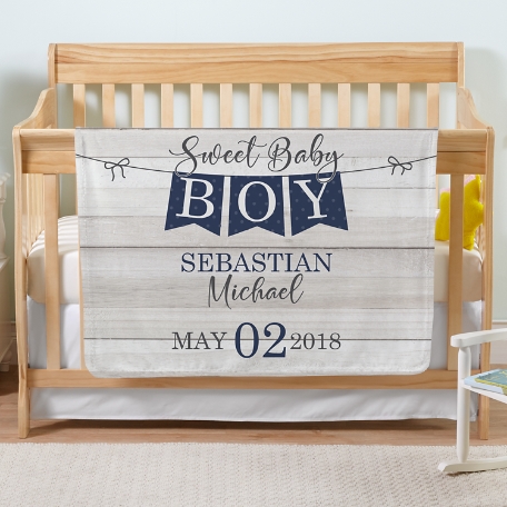 Sweet Baby Banner Plush Blanket