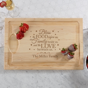 Bless This Food Maple Wooden Chopping Board