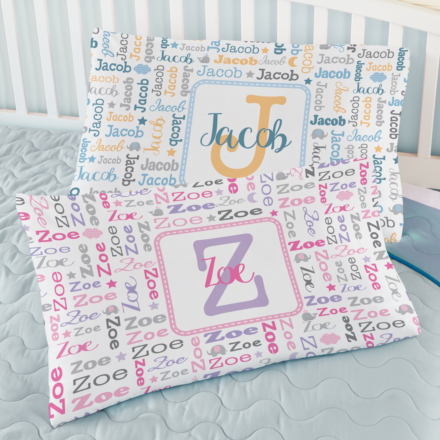 Collage Name Pillowcase