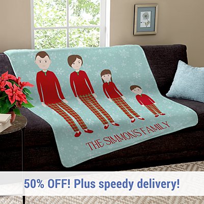 Dressed for the Holidays Family Plush Blanket