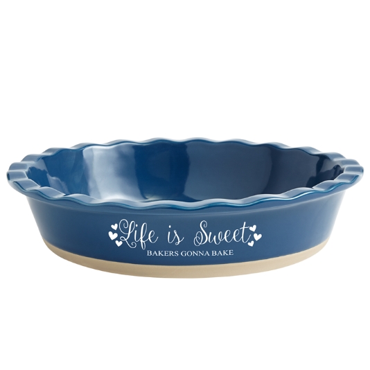 Delightful Stoneware Personalized Pie Dish - Life Is Sweet at