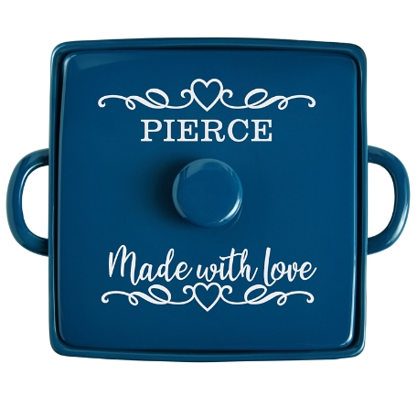 Made With Love Stoneware 3qt Casserole Dish - Navy Blue