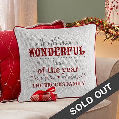 Most Wonderful Time of the Year Velvet Sofa Cushion