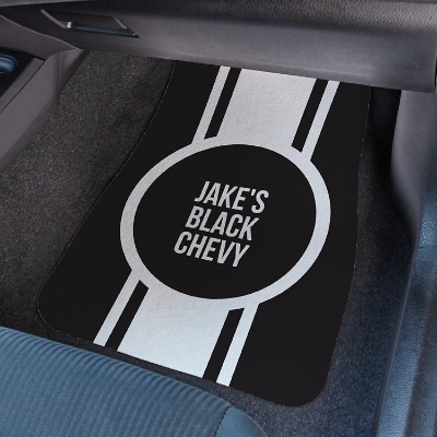 Speed Stripes Personalized Car Mat