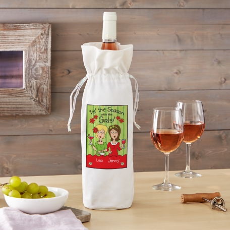 'Tis the Season with the Girls Wine Bag