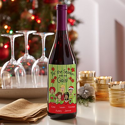 'Tis the Season with the Girls Wine Labels