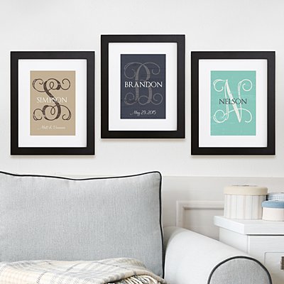 Weathered Initial Framed Print