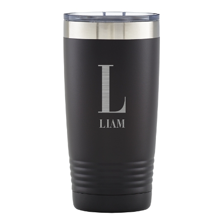 You Name It! Insulated Tumbler - Name & Initial - Black