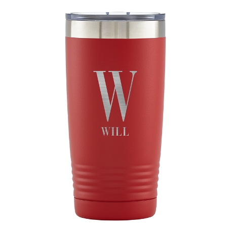 You Name It! Insulated Tumbler - Name & Initial - Red