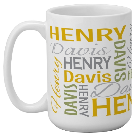 You Name It! Signature Mug-Yellow/Green-443 ml -Single Mug