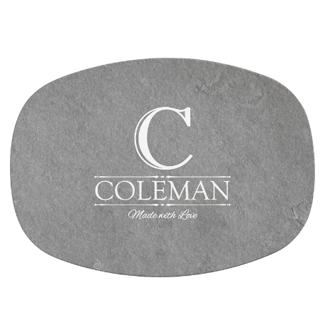 Decorative Monogram & Name Platter - Gray