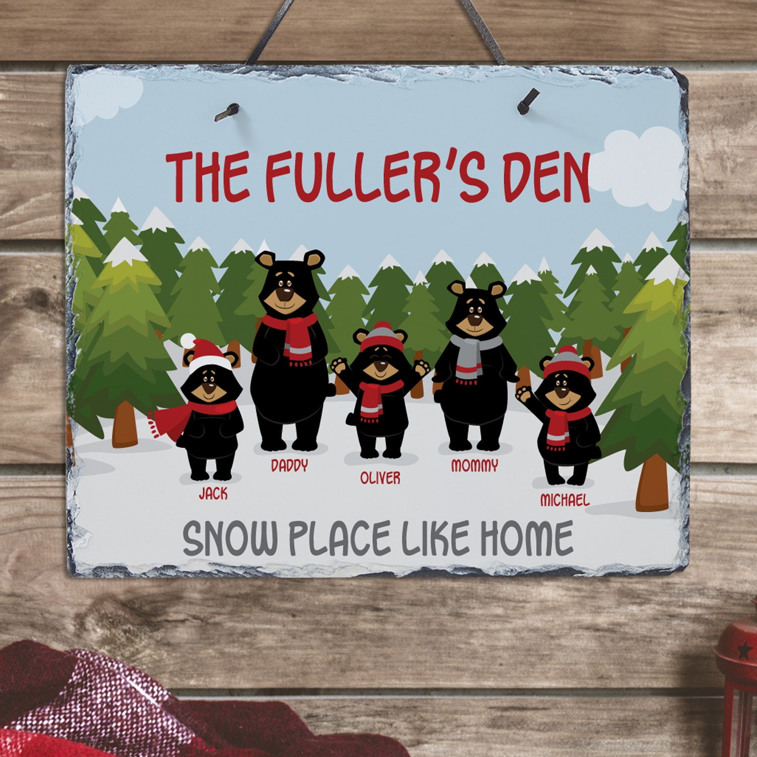 Beary Christmas Family Slate