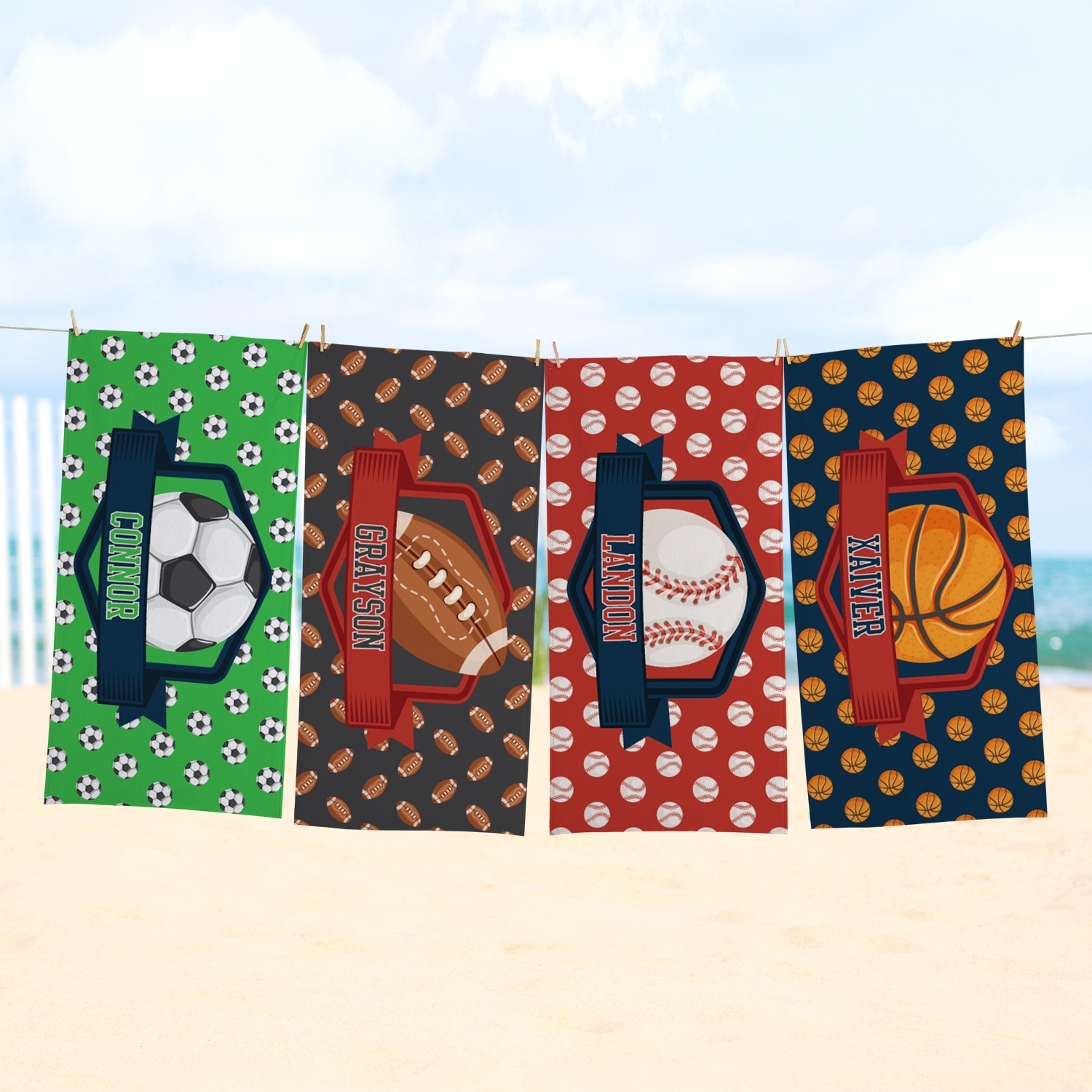 Little Athlete Personalized Beach Towel