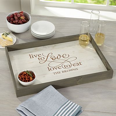 Live to Love Rustic Wood Serving Tray