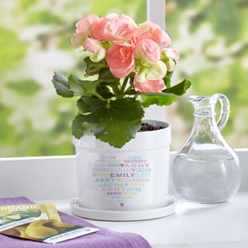 Pastel Heart Full of Love Planter with Tray