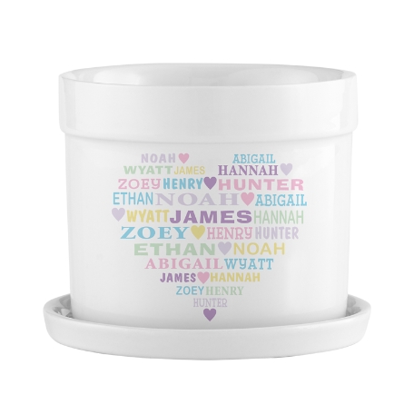 Pastel Heart Full of Love Flower Pot