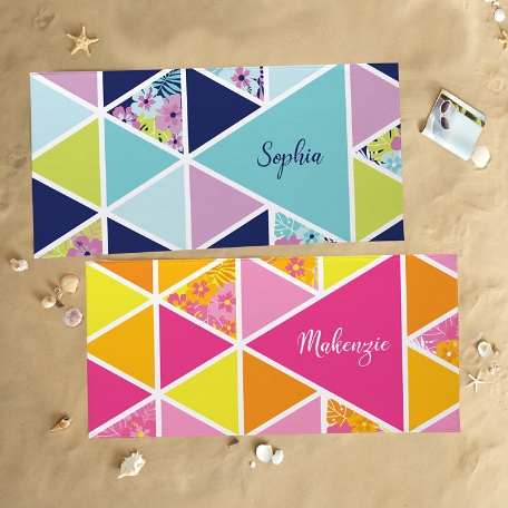 Tropical Triangles Beach Towel