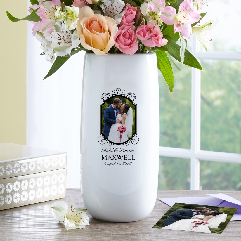 Treasure Our Love Personalized Photo Vase at Gifts.com