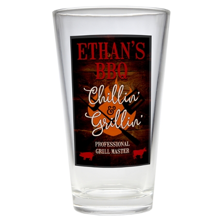 Chillin' & Grillin' Pint Beer Glass