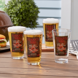 Chillin' & Grillin' Pint Beer Glass