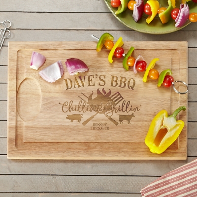 BBQ Pro Maple Wood Personalized Cutting Board