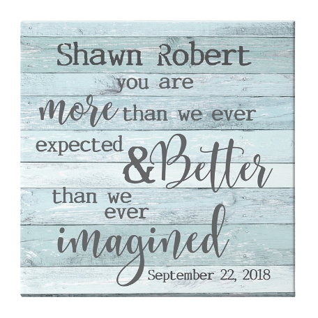 More Than We Expected Baby Canvas - 16x16 - Blue