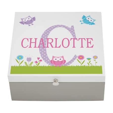 My Own Name Jewelry Box - Owl