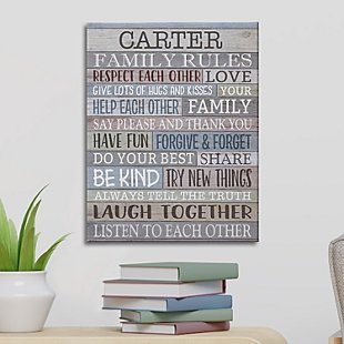 Rustic Family Rules Canvas