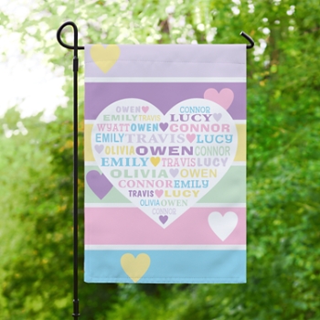 Pastel Heart Full of Love Garden Flag