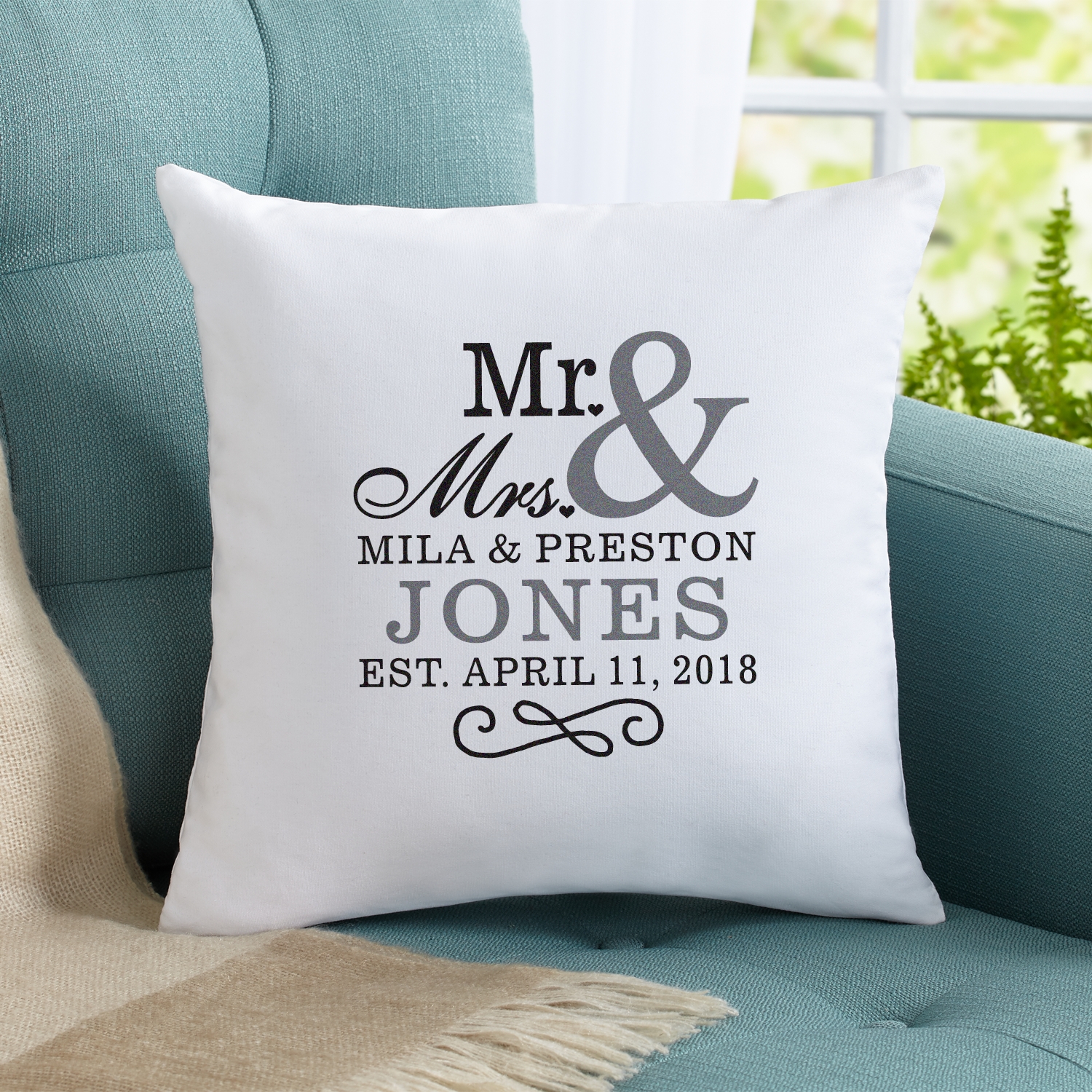 Happy Couple Throw Pillow