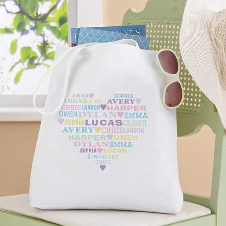 Pastel Heart Full of Love Tote Bag