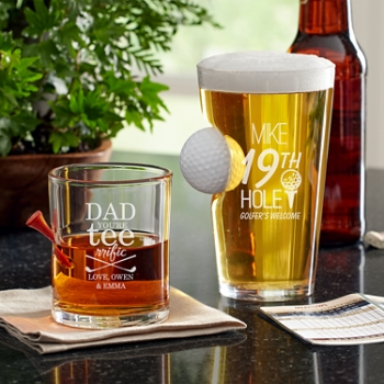 Golf Lover's Stuck In Glass Barware