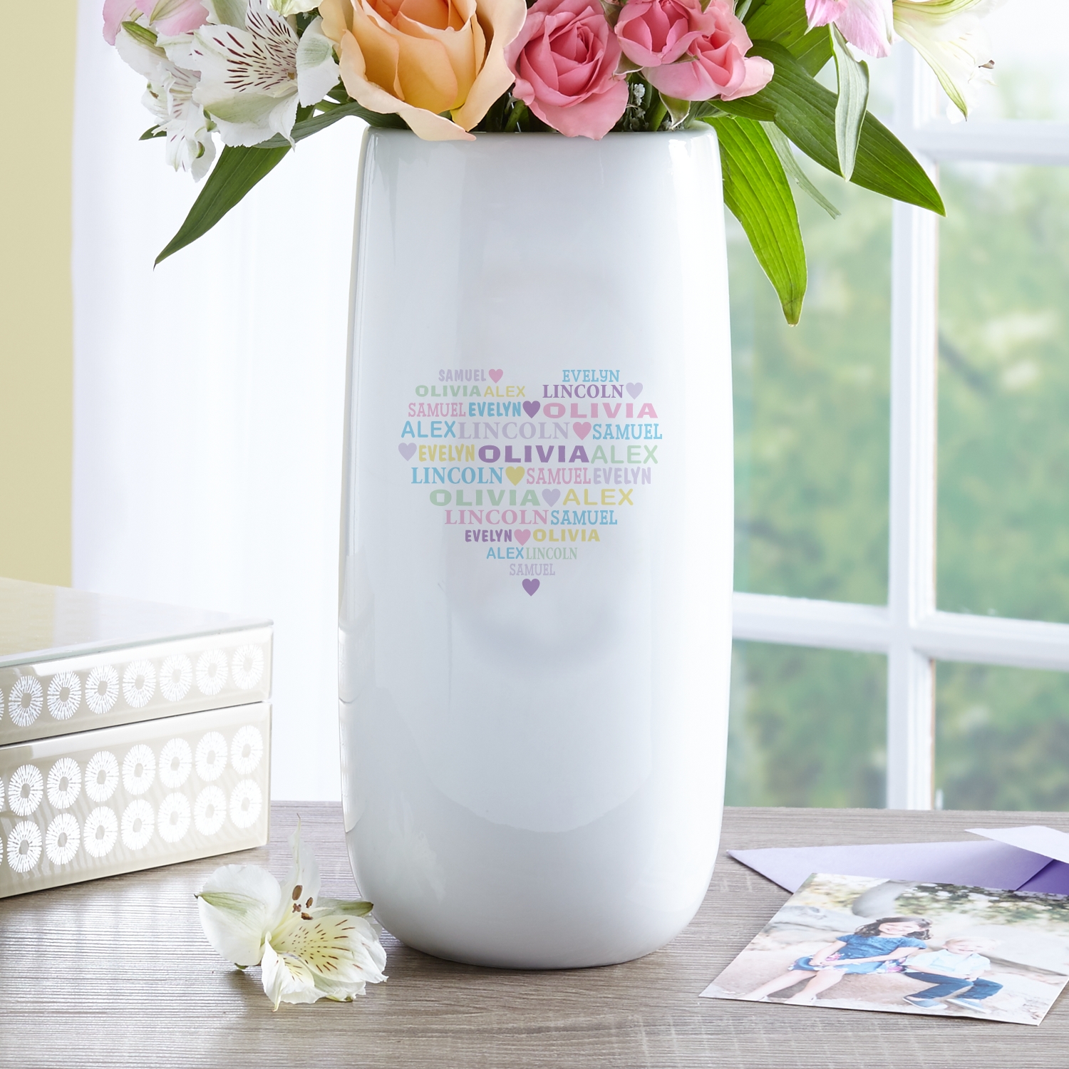 Pastel Heart Full of Love Vase