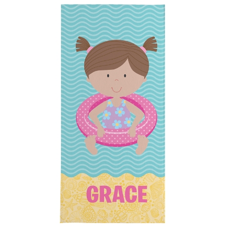 Floating Around Beach Towel - Girl