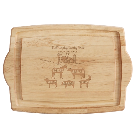 Fun Family Farm Oversized Maple Wood Cutting Board