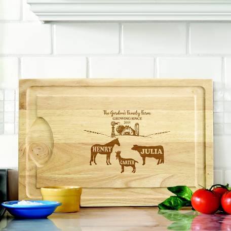 Fun Family Farm Maple Wood Cutting Board