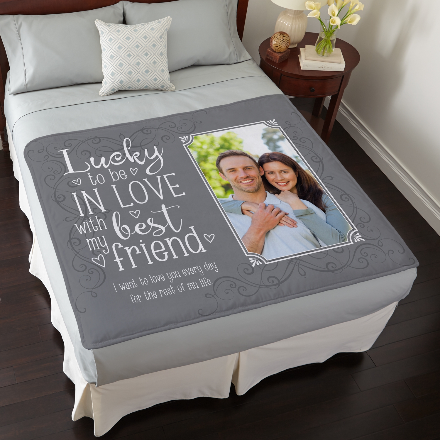 Lucky In Love Photo Plush Blanket