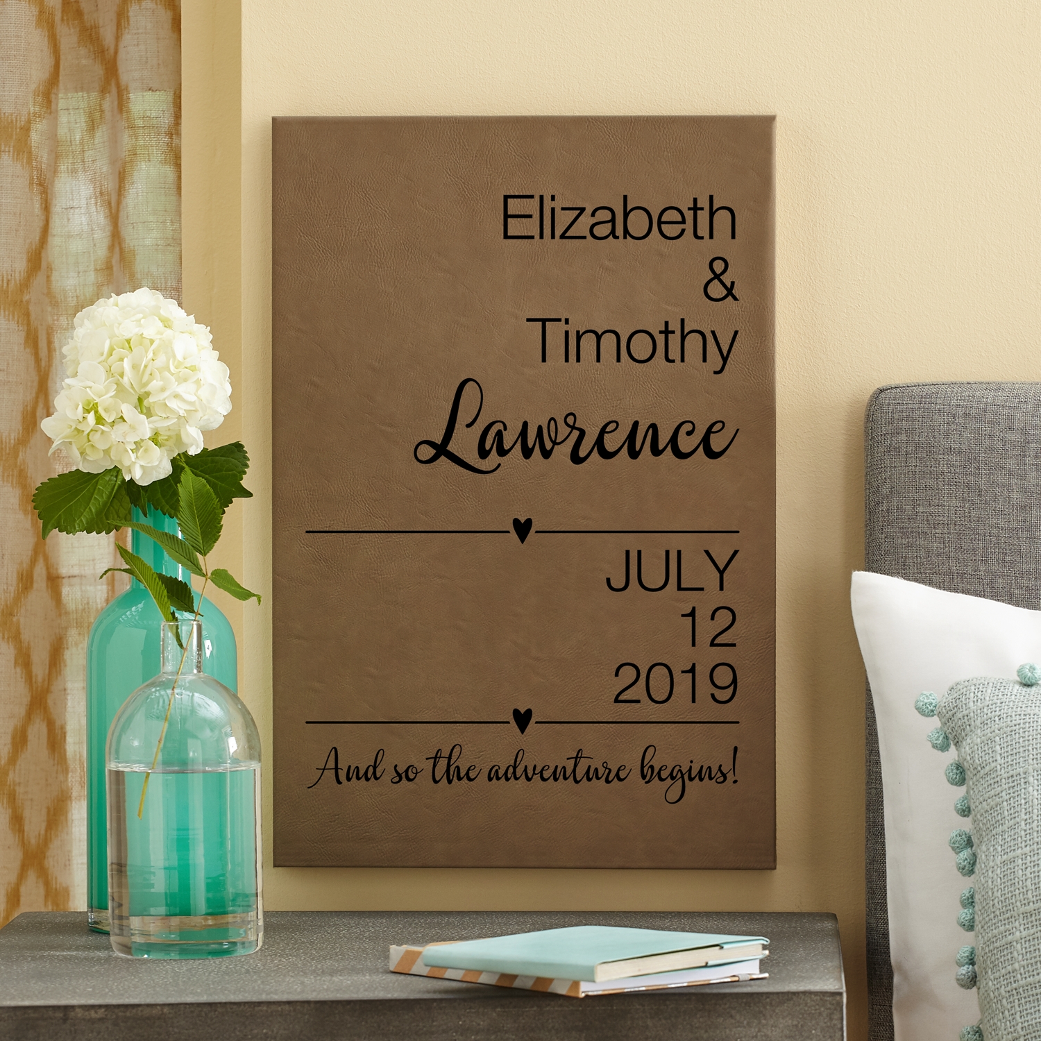 Together Forever Leather Wall Art