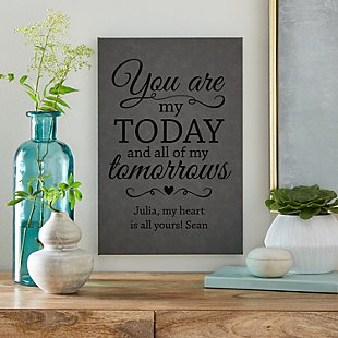 You are My All Leather Wall Art - Grey