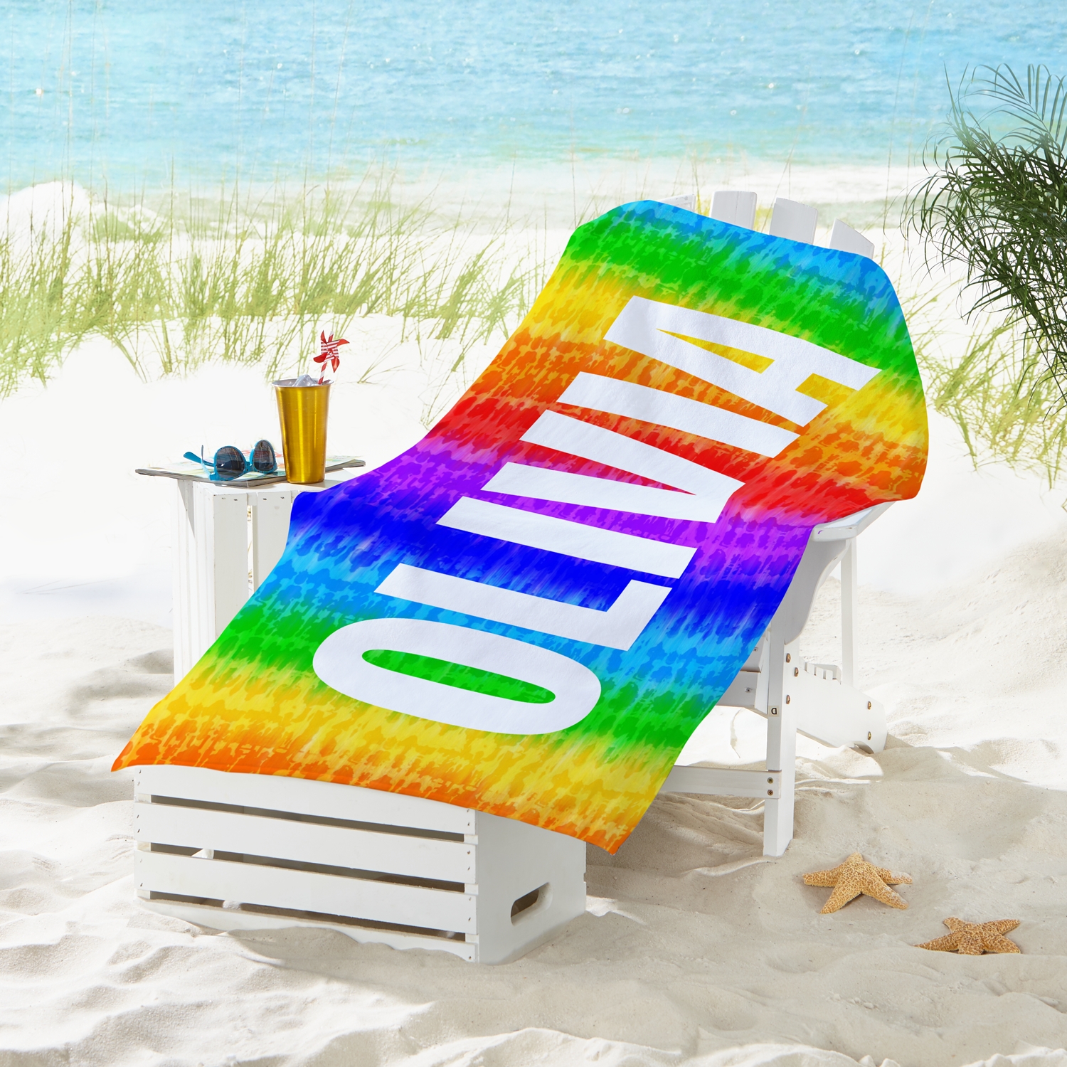 tie dye beach chair