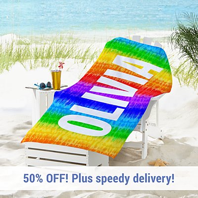 Colourful Tie Dye Beach Towel